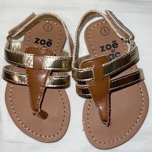 Zoe & Zac Brown and Gold Sandals